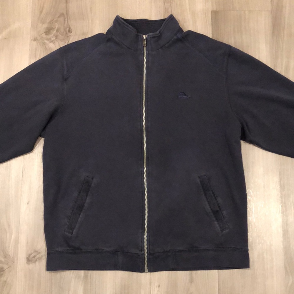 Tommy Bahama men’s full zip sweatshirt. Navy blue. Size large.